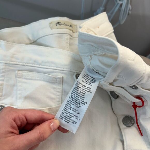 Madewell 10" High-Rise Skinny Jeans in Pure White: Step-Hem Edition size 10 - Picture 12 of 14